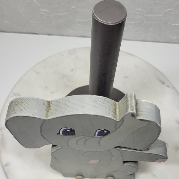 Vintage Moore's Craft Anthropomorphic Elephant Standing Paper Towel Holder Wood - Picture 11 of 16